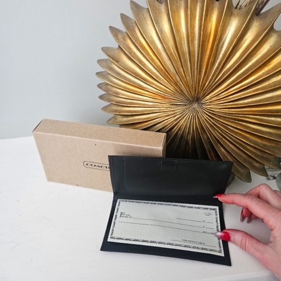 Vintage Coach Water Buffalo Combination Leather Checkbook Wallet # 4859 New! - Picture 5 of 10